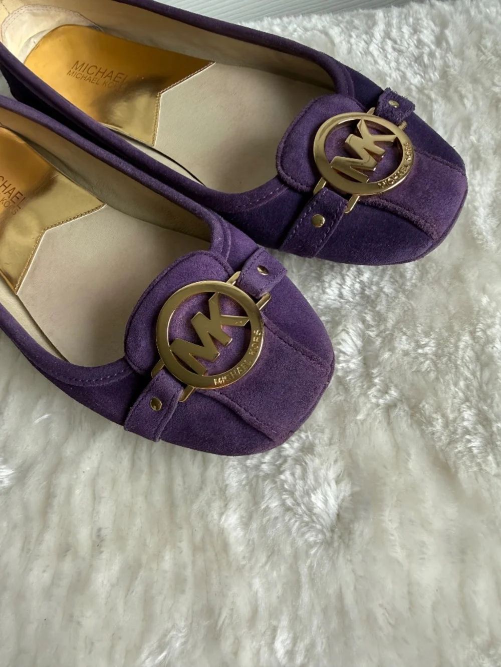 Michael Kors Fulton Moc Purple Suede Flats Moccasins Size 8
